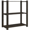 3-Tier Storage Rack Black 80x38x90 Solid Wood Pine G1P8