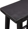 Wood Saddle-Seat Kitchen Counter-Height Stool, Set of 2, Black