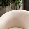 Tub Chair Boucle Fabric Cream Wooden Legs Armchair Living Room Modern Office