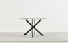 Novara 120cm White Marble Effect Black Leg Table