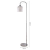 Tall Stem Floor Lamp Glass Lampshade Standard Living Room Light LED Bulb Lights