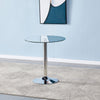 CLEAR ROUND PEDESTAL DINING TABLE LEGS KITCHEN LIVING ROOM COFFEE TABLE 70CM