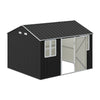 Steel Garden Storage Shed w/Windows Lockable Door Outdoor Tool Equipment Shelter