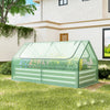 Metal Raised Planter Box Kit Outdoor Planter Bed with Protective Cover-Green
