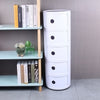 2-5 Tiers Cylindrical Round Storage Cabinet Cupboard Shelf Side End Table Shelf