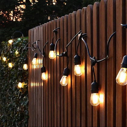 10/15/20/30M Garden Mains Powered Outdoor Light String LED Bulbs Festoon Party