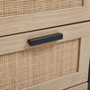 Rattan Wooden Chest of 4Drawers Storage Cabinet Kitchen Tableware Tidy Sideboard