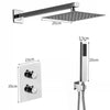 Modern Shower Mixer Square Bathroom Concealed Twin Head Valve Set