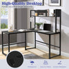 L-Shaped Corner Computer Desk Large PC Table Workstation with Storage Bookcase