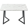 Dining Table White Marble Effect Table with Black Metal Legs Home Kitchen Table