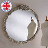 Mirror Extra Large Antique Vintage Wall Deco Silver Round Floral 127cm x 117cm
