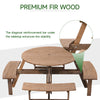 8 Seater Wooden Round Picnic Table and Bench Set Garden Furniture Set Outdoor