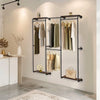 Scaffold Clothes Wardrobe - Industrial Rustic Shelf Storage Unit Open Clothing