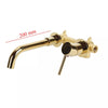 Gold Wall Mounted Mixer Tap Brass Bath Tap Bathroom Basin Swivel Spout Faucet