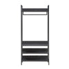 Industrial Open Wardrobe Storage Unit Clothes Rail Shelves Hanging Rack Black