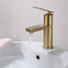 Brass Bathroom Basin Mixer Tap Sink Faucet Single Hole Deck Mounted Brushed Gold