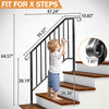 Iron Handrail Stair Railing Hand Rail Kit 3-4 Steps Outdoor Black w/ Bars Black