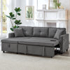 Sofa Bed Pull Out 2 In 1 Sectional Sleeper Couch With Storage, Cup Holder, Grau