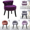 Low Backrest Piano Seat Vanity Makeup Stool Dressing Table Pouffe Fabric Velvet