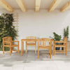 CIADAZ 5 Piece Garden Dining Set Solid Wood Teak, Garden Table And Chairs, Y0S9