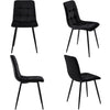 Set of 4 Dining Chairs with Backrest Metal Legs Living Room Kitchen Chairs Black
