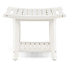 Shower Bench Waterproof Bath Spa Shower Stool w/ Shelf & Non-slip Foot Pads