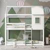 Kids Bunk Bed Frame Treehouse Double High Sleeper Pine Wooden Bed 3FT 90x190cm