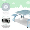 Aluminum Folding Portable Camping Picnic Table Stool Chair Set W/ Umbrella hole