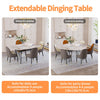 Retractable Dining Table Heavy Duty Sintered Stone Variable Shape for 4-10 Seat