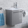Bathroom Cabinet Vanity Unit Sink Basin Storage Wall Hung Cloakroom Right 400mm