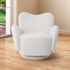 Rotating Round Swivel Cuddle Armchair Teddy Boucle Accent Tub Chair Padded Seat