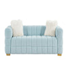 Teddy Fleece Fabric 3 Seater Sofa Loveseat Couch with 2 Pillow
