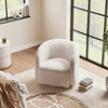 Swivel Chair Teddy Fabric Upholstered Rotating Armchair Sofa Accent Tub Seat