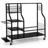 Garage Golf Storage Rack Bag Stand w/Detachable Side Golf Club Rack-Black