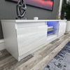130CM Width White Modern TV Stand High Gloss Door Matt Cabinet Unit LED Light