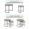 Nesting Coffee Tables Set of 2, Round Stacking End Side Tables for Living Room