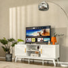 TV Stand for TVs up to 65” Media Console Table w/Adjustable Shelf 2-door Cabinet