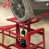 2 Ton Hydraulic Vehicle Car Ramp Jack Lift Adjustable Garage Workshop Red x 2pcs