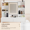 Large Dressing Table With Mirror Drawers Vanity Set Bedroom Makeup Table White