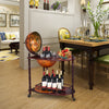 Rolling Globe Wine Rack Wine Bar Stand Nautical Chart Wine Cabinet Rustic Brown
