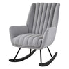 Modern Rocking Chair Upholstered Fabric Leisure Armchair High Wing Back Rocker