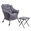 Fabric Lazy Chair with Footstool Relax Lounge Chair Accent Armchair Sofa Chair