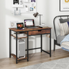 Computer Desk Drawer Adjustable Shelf Hooks Industrial Home Office Study Table