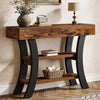 41" Small Console Table for Entryway 3-Tier Rustic Sofa Table with Storage Shelf