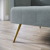 Modern Luxury Velvet Sofa Bed Grey 3 Seater Nonwoven Contrast Gold Metal Legs