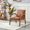 Yaheetech Armchair Sofa Accent PU Leather Chair Retro Lounge Chair