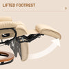 Recliner Chair with Footrest, Manual Reclining Armchair with Wooden Base, Beige