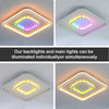 LED Modern Chandelier Lamp White Frame RGB Ceiling Light Livingroom Ceiling Bkvs