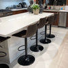 2 Adjustable Swivel Bar Stools Chairs Breakfast Stool Kitchen Leather Anti-dirty