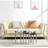 Nest of 3 Black Clear Tempered Glass Side End Lamp Sofa Tables Nested Tables